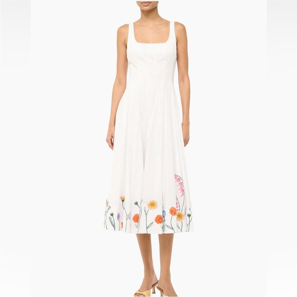 New STAUD Wells Embroidered Dress